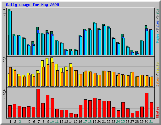 Daily usage for May 2025