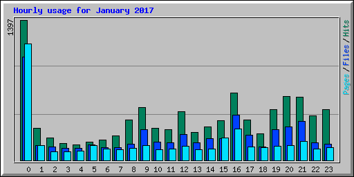 Hourly usage for January 2017