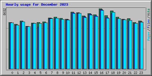 Hourly usage for December 2023