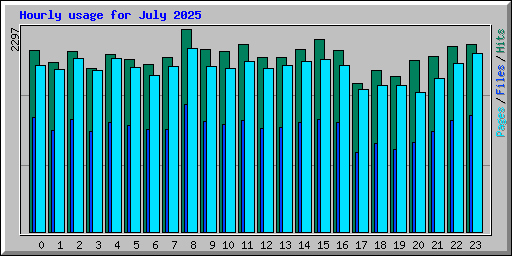 Hourly usage for July 2025